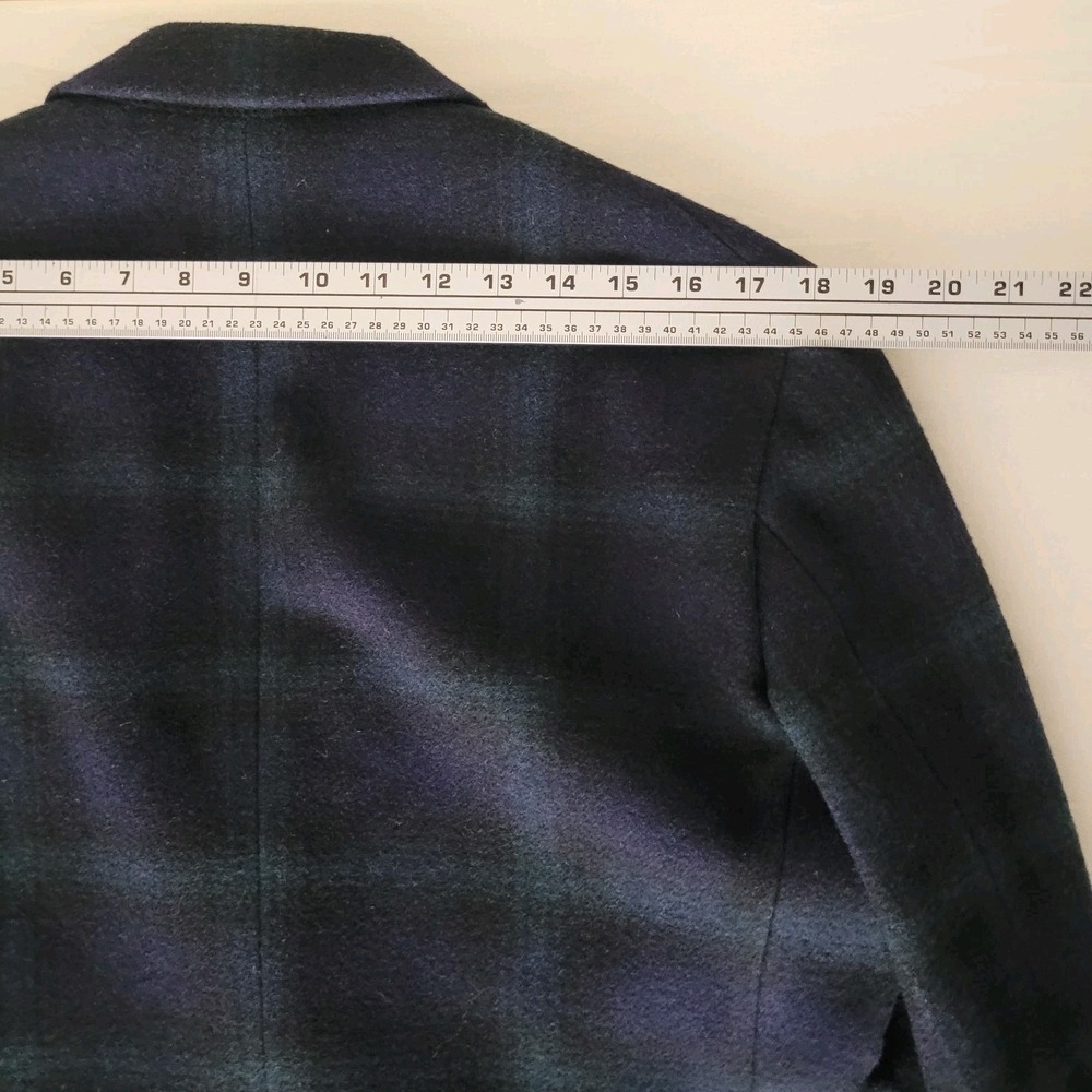 Scotch & Soda Mens Navy Green Plaid Wool Blend Blazer Jacket Size L 50 Tartan - Picture 11 of 13